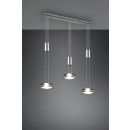 Trio 326510307 LED Hängende Deckenleuchte Franklin 3x9w | 3150lm | 3000K - 3-Phasen-Dimmen, einstellbare Höhe, mattes Nickel