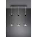 Trio 326510342 LED Hängende Deckenleuchte Franklin 3x9w | 3150lm | 3000K - 3-Phasen-Dimmen, einstellbare Höhe, Anthrazit