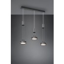 Trio 326510342 LED Hängende Deckenleuchte Franklin 3x9w | 3150lm | 3000K - 3-Phasen-Dimmen, einstellbare Höhe, Anthrazit