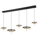 Trio T340210580 LED Pendelleuchte KEATON  | 50W integrierte LED-Quelle | 1x5900lm | 2300+3000+4000K | Seilleuchte | Trio - SwitchDimmer | schwarz | gold