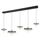 Trio T340210580 LED Pendelleuchte KEATON  | 50W integrierte LED-Quelle | 1x5900lm | 2300+3000+4000K | Seilleuchte | Trio - SwitchDimmer | schwarz | gold