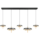 Trio T340210580 LED Pendelleuchte KEATON  | 50W integrierte LED-Quelle | 1x5900lm | 2300+3000+4000K | Seilleuchte | Trio - SwitchDimmer | schwarz | gold