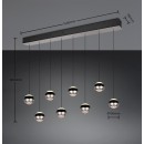 Trio SELECT  344410807  LED Pendelleuchte ORBIT  | 8x8W integrierte LED-Quelle | 8x960lm | 2300+3000+4000K