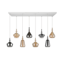 Trio T349400817 Pendelleuchte ALDEA  | 8x10W E14 | Seilleuchte | gelb | weiß | buntfarbig