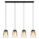 Rabalux 3544 Hängende Deckenleuchte Zenaida 4x60w | E27 - schwarz, Gold