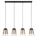 Rabalux 3544 Hängende Deckenleuchte Zenaida 4x60w | E27 - schwarz, Gold