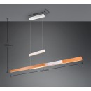 Trio T375390531 LED Pendelleuchte TRAJAN | 45W integrierte LED-Quelle | 5300lm | 2700-5000K