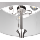 Trio 415700307 Stehleuchte Sabia 3x40W | E27 - separate Schalter, Zugschalter, Nickel, weiß