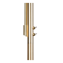 Trio 416900208 Stehleuchte Motel 1x60W+10W | E27+E14 - flexibler Arm, separate Schalter, Messing, schwarz