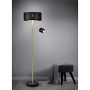 Trio 416900208 Stehleuchte Motel 1x60W+10W | E27+E14 - flexibler Arm, separate Schalter, Messing, schwarz