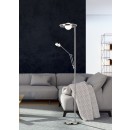 TRIO 424210307 LED Stehleuchte Barrie 1x32W + 1x6W | 4600lm | 2700-4000K | IP20 - dimmbar, Memory-Funktion, Temperatureinstellung, Schwenkarm, Schalter, Nickel