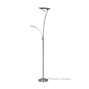 Trio 424310207 LED Stehleuchte Granby 1x29W+6,5W | 3400lm+650lm | 2700K+3200K+4000K - dimmbar, Memoryfunktion, separate Schalter, Nickel