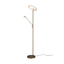 Trio 425610204 LED Stehleuchte Brantford 1x30W+6,5W | 3500lm+650lm | 2700K+3000K+4000K - dimmbar, separate Schalter, Memoryfunktion, Messing