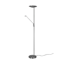 Trio 425610207 LED Stehleuchte Brantford 1x30W+6,5W | 3500lm+650lm | 2700K+3000K+4000K - dimmbar, separate Schalter, Memoryfunktion, Nickel