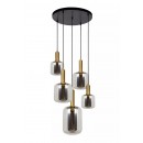 Lucide 45494/15/65 Deckenleuchte Joanet 5x40w | E27 - Rauchgrau, Glas