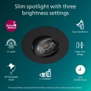 Philips 8721103037978 LED Einbauleuchte Cilantro  | 5W integrierte LED-Quelle | 500lm | 2700K | schwarz