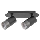 Rabalux 5070 Spotleuchte Zircon 2x5w | Gu10 - schwarz, Silber