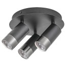 Rabalux 5071 Deckenleuchte Zircon 3x5W | Gu10 - schwarz, Silber