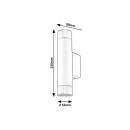 Rabalux 5073 Wandleuchte Zircon 2x5w | Gu10 - schwarz, Silber