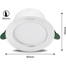 Philips 8720169308107 LED Einbauleuchte Diamond Cut | 2W integrierte LED-Quelle | 310lm | 4000K