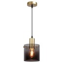 Rabalux 5222 Hängende Deckenleuchte Donati 1x40w | E27 - Goldene, Rauchglas