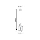 Rabalux 5222 Hängende Deckenleuchte Donati 1x40w | E27 - Goldene, Rauchglas