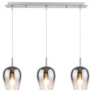 Rabalux 5253 Petunia 3x60w Hängende Deckenleuchte | E27 - Rauchglas, Chrom