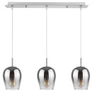 Rabalux 5253 Petunia 3x60w Hängende Deckenleuchte | E27 - Rauchglas, Chrom