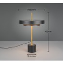 Trio T540210180 LED Tischlampe KEATON | 12W integrierte LED-Quelle | 1x1400lm | 2300+3000+4000K | mit Schalter | Dimmer | schwarz | gold
