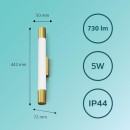 Philips 8720169299375 LED Wandleuchte über dem Spiegel Rover  | 5W integrierte LED-Quelle | 550lm | 2700K