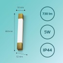 Philips 8720169299498 LED Wandleuchte über dem Spiegel Rover  | 5W integrierte LED-Quelle | 550lm | 2700K