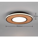 Trio 626610232 LED Deckenleuchte Deacon 1x37w | 4400lm | 2700-6000K - 3 Phase Dimmen, schwarz, Holz
