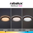 Rabalux 71345 LED Deckenleuchte Pastello | 48W integrierte LED-Quelle | 2800lm | 3000-6500K | Fernbedienung | Dimmer | beige