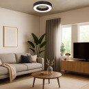 Rabalux 71360 LED Deckenleuchte Cirano | 24W integrierte LED-Quelle | 1420lm | 3000/4000/6000K | schwarz