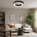 Rabalux 71361 LED Deckenleuchte Cirano | 45W integrierte LED-Quelle | 2700lm | 3000-6500K | Fernbedienung | Dimmer | schwarz