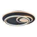 Rabalux 71466 LED Deckenleuchte Brantiel | 60W integrierte LED-Quelle | 3000lm | 3000-6000K | Fernbedienung | Dimmer | schwarz