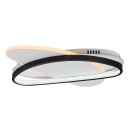 Rabalux 71469 LED Deckenleuchte Brantiel | 57W integrierte LED-Quelle | 3250lm | 3000-6000K | Fernbedienung | Dimmer | schwarz