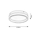 Rabalux 71478 LED Deckenleuchte Seraphiel | 18W integrierte LED-Quelle | 1110lm | 3000-6500K | Fernbedienung | Dimmer | schwarz