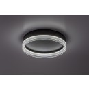Rabalux 71478 LED Deckenleuchte Seraphiel | 18W integrierte LED-Quelle | 1110lm | 3000-6500K | Fernbedienung | Dimmer | schwarz