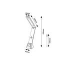 Rabalux 74036 LED Tischlampe Serilo | 6W integrierte LED-Quelle | 360lm | 3000/4000/6000K | mit Schalter | Dimmer | schwarz