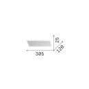 Ideal lux 350752 LED Wandleuchte BLOCK  | 30W integrierte LED-Quelle | 2550lm | 3000K | weiß