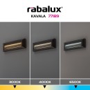 Rabalux 77189 LED Außenwandleuchte Kavala | 6W integrierte LED-Quelle | 300lm | 3000/4000/6000K | schwarz