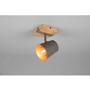 Trio 801900167 Wand- oder Spotleuchte Bell 1x25w | E14 - Antikes Nickel, Holz