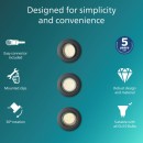 Philips 8720169376083 Set von Einbauleuchten Peridot  GU10 | schwarz