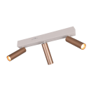 Trio T849210365 LED Spot-Deckenleuchte AMBALA  | 5W integrierte LED-Quelle | 3x500lm | 2300+3000+4000K | braun