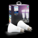 Philips Hue 8718696729052 2x 9,5W LED Lampe | E27 | 2200-6500K | RGB - White and Color Ambiance