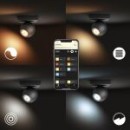 Philips Hue 8719514339200 LED Wand- oder Deckenleuchte Buckram 1x5w | Gu10 | 350lm | 2200-6500k- Dimmbar, Bluetooth, White Ambiance, schwarz