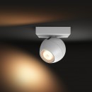 Philips Hue 8719514339224 Wand- oder Spotleuchte Buckram 1x5w | Gu10 | 350lm | 2200-6500k - White Ambiance, Bluetooth, Fernbedienung, dimmbar, weiß