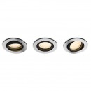 Philips Hue 8719514342828 LED Spotleuchte Milliskin 3x5w | Gu10 | 1050lm | 2200-6500k - Set 3 Stück, dimmbar, White Ambiance, Aluminium