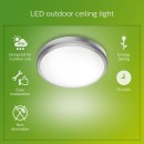 Philips 8719514417854 LED Außen Deckenleuchte Doris 1x6w | 640lm | 4000k | IP54 - EyeComfort, Nickel
